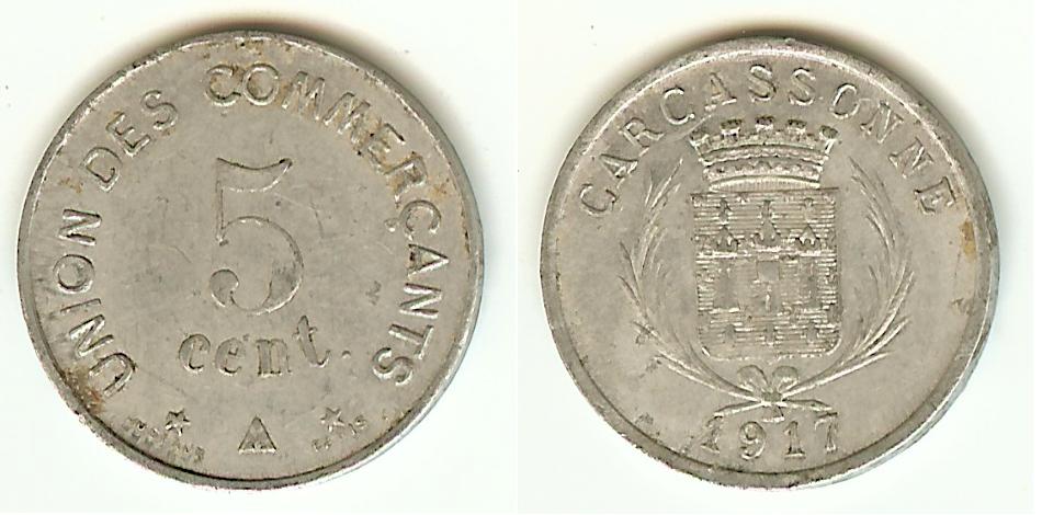 Carcassone(Aude) 5 Centimes(Alu) 1917 EF